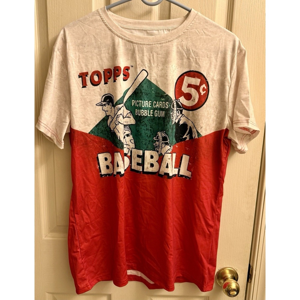 Topps Baseball Nostalgia‎ Shirt - Mens Medium RARE T SHIRT  95% Polyester